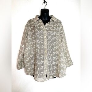 Women's Beige Button Down Shirt